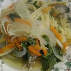 野菜たっぷりパスタスープ＋＋